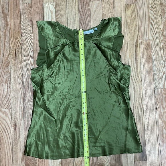 Vintage Chartreuse Sleeveless‎ Silk Top - Picture 6 of 6